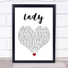 Teddy Pendergrass Lady White Heart Song Lyric Print