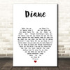 The Bachelors Diane White Heart Song Lyric Print