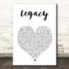 The Cadillac Three Legacy White Heart Song Lyric Print