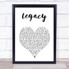 The Cadillac Three Legacy White Heart Song Lyric Print