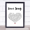 The Cure Love Song White Heart Song Lyric Print