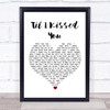 The Everly Brothers I Kissed You White Heart Song Lyric Print
