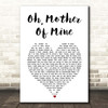 The Temptations Oh, Mother Of Mine White Heart Song Lyric Print