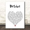U2 Desire White Heart Song Lyric Print