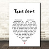 Bing Crosby True Love White Heart Song Lyric Print