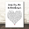Vicki Brown Look For Me In Rainbows White Heart Song Lyric Print