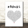 Wrabel 11 Blocks White Heart Song Lyric Print