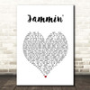 Bob Marley & The Wailers Jammin' White Heart Song Lyric Print