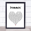 Bob Marley & The Wailers Jammin' White Heart Song Lyric Print