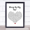 Bon Jovi Story Of My Life White Heart Song Lyric Print
