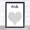 13th Star Fish White Heart Song Lyric Print