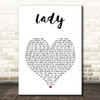 Brett Young Lady White Heart Song Lyric Print