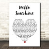 Bruce Springsteen Hello Sunshine White Heart Song Lyric Print