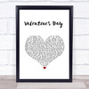 Bruce Springsteen Valentine's Day White Heart Song Lyric Print