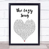 Bruno Mars The Lazy Song White Heart Song Lyric Print
