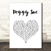 Buddy Holly Peggy Sue White Heart Song Lyric Print
