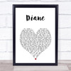 Cam Diane White Heart Song Lyric Print