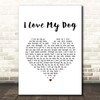 Cat Stevens I Love My Dog White Heart Song Lyric Print