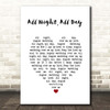 Cedarmont Baby All Night, All Day White Heart Song Lyric Print