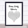 Celtic Songs Glasgow Celtic FC Four Leaf Clover White Heart Song Lyric Print