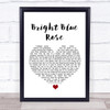 Christy Moore Bright Blue Rose White Heart Song Lyric Print