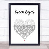 Coldplay Green Eyes White Heart Song Lyric Print