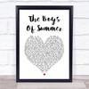 Don Henley The Boys Of Summer White Heart Song Lyric Print