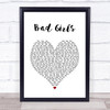Donna Summer Bad Girls White Heart Song Lyric Print