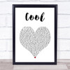 Dua Lipa Cool White Heart Song Lyric Print