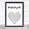 Alexander Burke Hallelujah White Heart Song Lyric Print