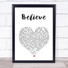 Elton John Believe White Heart Song Lyric Print