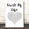 Elton John Circle Of Life White Heart Song Lyric Print