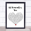 Elvis Presley I'll Remember You White Heart Song Lyric Print