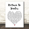 Elvis Presley Return To Sender White Heart Song Lyric Print