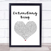 Emeli Sandé Extraordinary Being White Heart Song Lyric Print