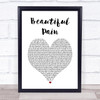 Eminem Beautiful Pain White Heart Song Lyric Print