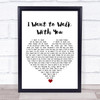 Fats Domino I Want to Walk With You White Heart Song Lyric Print