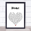 Foo Fighters Home White Heart Song Lyric Print
