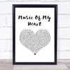 Gloria Estefan Music Of My Heart White Heart Song Lyric Print