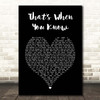 Chris Chuck Band That's When You Know Black Heart Song Lyric Print