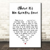 Amy Winehouse (There Is) No Greater Love White Heart Song Lyric Print