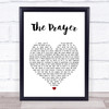 Andrea Bocelli & Celine Dion The Prayer White Heart Song Lyric Print