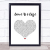 Jodeci Love U 4 Life White Heart Song Lyric Print