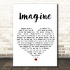 John Lennon Imagine White Heart Song Lyric Print