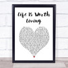 Justin Bieber Life Is Worth Living White Heart Song Lyric Print