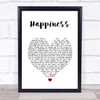 Kasabian Happiness White Heart Song Lyric Print