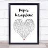 Angus & Julia Stone Paper Aeroplane White Heart Song Lyric Print
