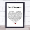 Anita Baker Just Because White Heart Song Lyric Print