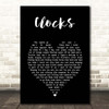 Coldplay Clocks Black Heart Song Lyric Print