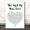 LeAnn Rimes The Gift Of Your Love White Heart Song Lyric Print